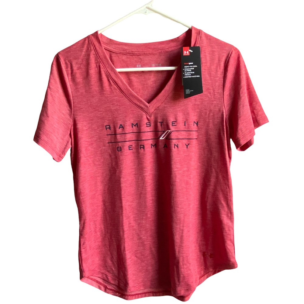 Under Armour Red T-Shirt Ramstein Germany Womens Size Small NEW with Tags